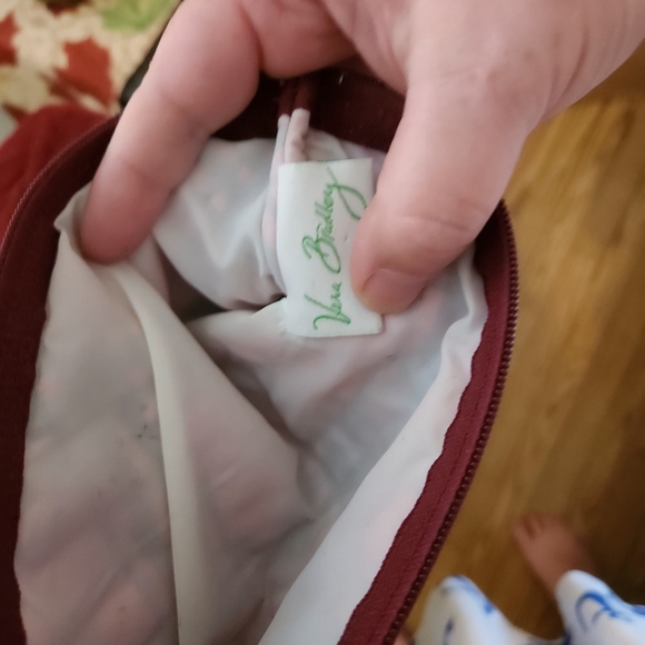Vera Bradley Maroon and White Pouch - Picture 3 of 3